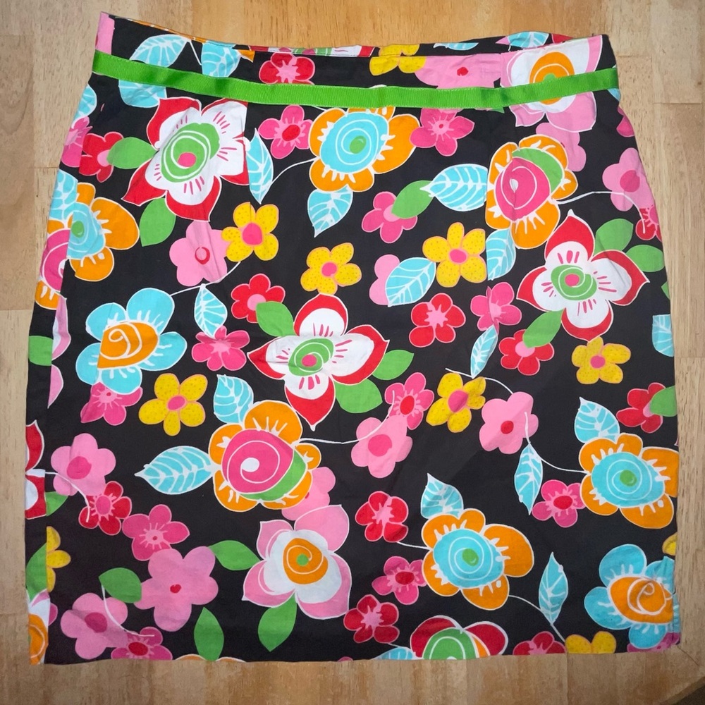 Intriguing Threads Mini Skirt Plus Size 14 Flower Child Hippie Office 70s vibe